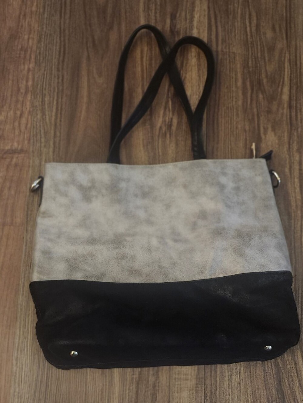 Two-Tone Gray and Black Women's Tote Bag